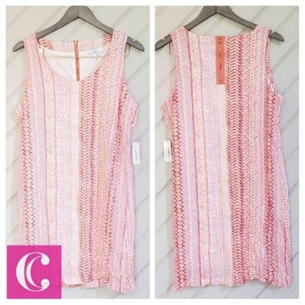 CHARMING CHARLIE Coral Print Slip Dress